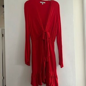 Red wrap dress